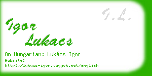 igor lukacs business card