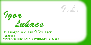 igor lukacs business card